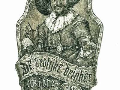 De vrolijke drinker art artprint branding design footwork illustration merchandise print