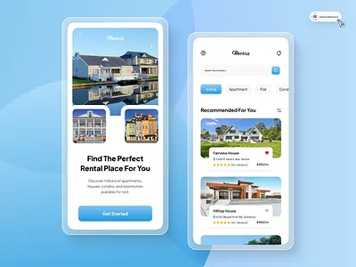 Home Rental App 3d animation art branding digitaldesign flatdesign graphic design illustration innovationsync logo mobile motion graphics nft product design rent rental app typography ui vector webdesign