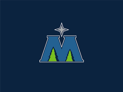 Minnesota Timberwolves (Alt. Logo) basketball blue design gray green logo m m logo minnesota minnesota timberwolves nba north star pine trees silver star t wolves timberwolves trees wolves