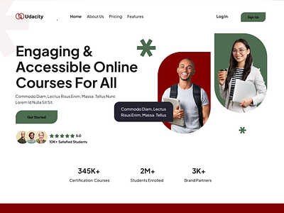 Udacity Landing Page Design branding graphic design landing page redesign responsive typography ui