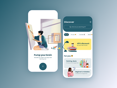 Learning app app design learning mobile paint ui ux