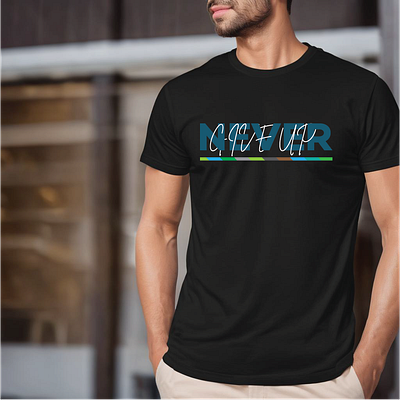 Never Give Up Typography T-shirt Design design graphic design illustration logo typography vector web design