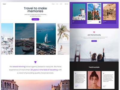 Website Template For Travel Agency - Photoshop PSD File adobe xd figma free web ui sherazt sketch travel web ui travel web ui template travel website travelling website ui ui web template web ui website template download