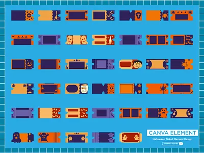 Halloween Ticket Element Design banner