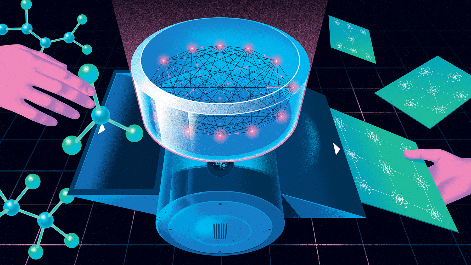 Machine Learning conceptual digital editorial folioart illustration kouzou sakai physics science technology texture