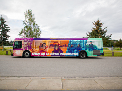 City Bus Vehicle Graphics branding bus bus wrap city bus design graphic design vaccinate vaccinations vehicle graphics