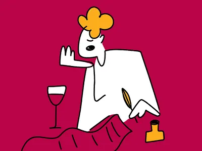 Poet french glass illustration poem poet poetry wine writing