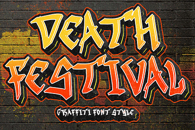 Death Festival beautiful branding design font font design graffiti graphic design handwritten illustration logo ui