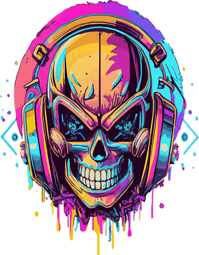 Gaming Skull abstract art aesthetic aesthetic print aesthetic printable aesthetic wall art animation artist design gaming graphic design halloween headphone illustration logo scary skull spooky ui