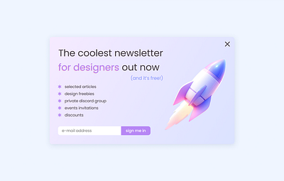 Pop-up Overlay | Daily UI Challenge dailyui design desktop figma graphic design newsletter overlay pop up ui ui design uichallenge
