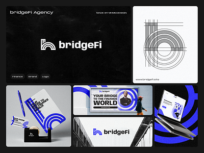 BRIDGE FINANCE STARTUP LOGO abstract blue brand brand design branding branding design bridge design finance illustration logo logodesign logos
