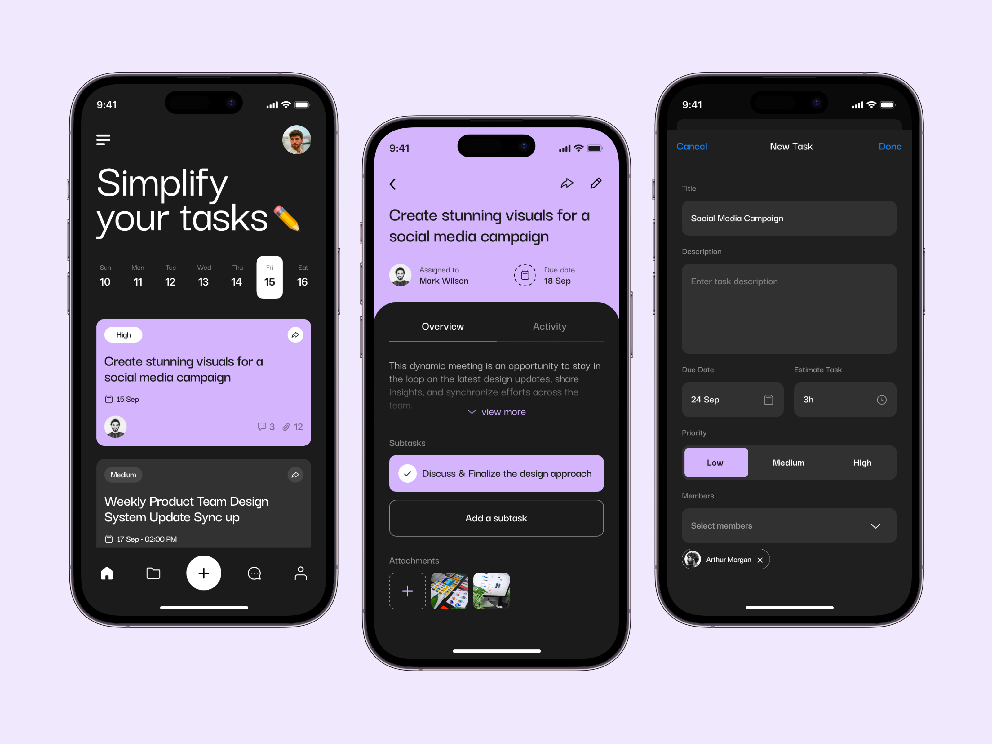 Example of Task Management App - My Tasks