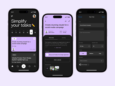 Task Management App - My Tasks add task app app interface calender card daily tasks huncho input ios mobile app mobile app design mobile design mobile ui mockup pastel task task card task management to do ui