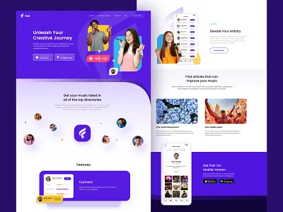 Landing Page For Flair App custom artwork custom layout graphic design homepage design landing page lead generation ui ux