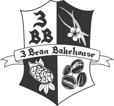 3 Bean Bakehouse branding graphic design illustration logo