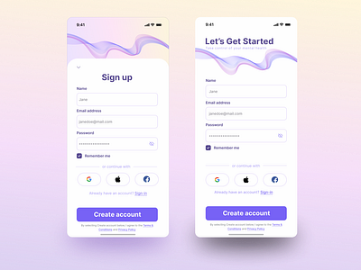 Seamless Sign-Up Experience app registration rejestracja sign up ui