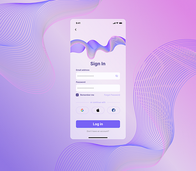 Sign in abstract app log in purple sign in ui