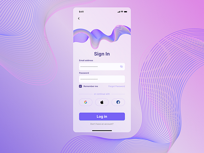 Sign in abstract app log in purple sign in ui