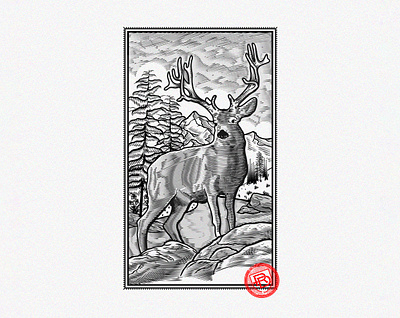 Deer Illustration canadian graphic designer canadian illustrator deer logo digital engraving graphic design illustration illustrator lineart vector