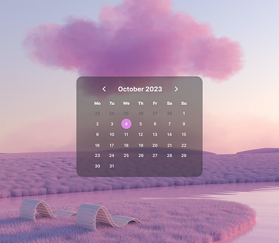 Sleek Calendar Interface app calendar kalendarz minimalistic pink purple see throught ui web