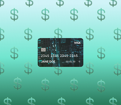 Credit card's front view credit card design money ui