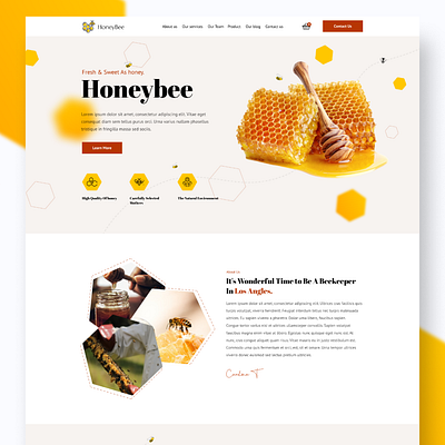 Landing Page- Honey shop app design honey honey landing page illustration landingpage logo mobileapp shop site typography u ui uiux ux vector webapp webpage website