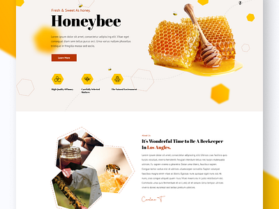 Landing Page- Honey shop app design honey honey landing page illustration landingpage logo mobileapp shop site typography u ui uiux ux vector webapp webpage website