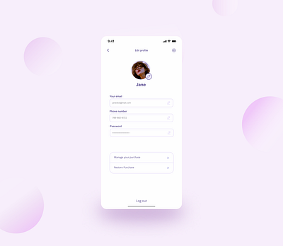 Account view account app profile view ui