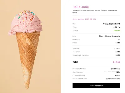 Daily UI #017 | Purchase Receipt daily ui design figma ui web