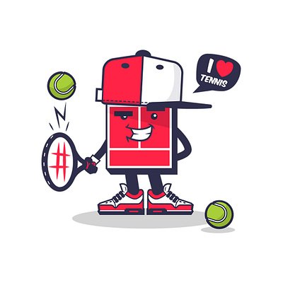 Tennis Court - character illustration character design illustration vector