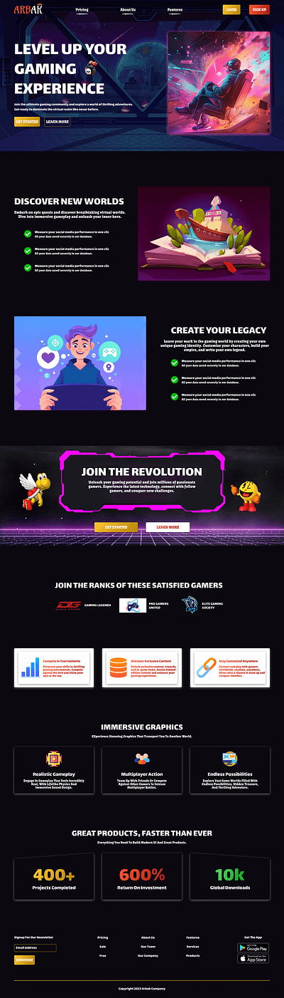 Gaming Website 3d animation branding graphic design ui ux web webdesign