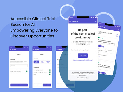 Clinical Trials App app design mobile ui uxui