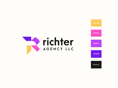 Richter Agency LLC Logo Design. a b c d e f g h i j k l branding colorful design graphic design graphicsdesign icon letter logo logodesigner logofolio logomaker logomark logos m n o p q r s t u v w x y z multicolor r rlogo rr vector