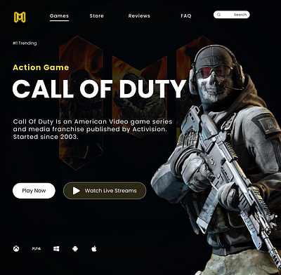 CALL OF DUTY LANDING PAGE ui