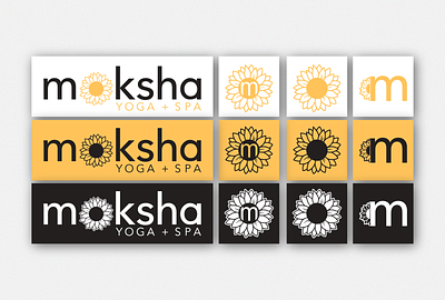 Moksha Yoga + Spa Branding branding graphic design logo moksha spa sunflower yoga