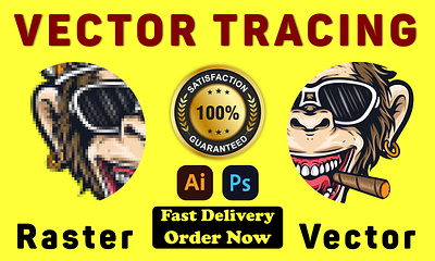 I will vector tracing, redraw logo and convert files quickly branding convert files convert to vector graphic design illustrations logo raster to vector recreate logo redraw logo vector tracing vectorize image