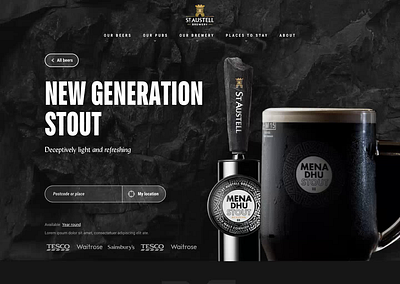 Brewery website - early visual concept