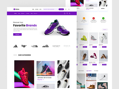 Shoes Online Shop Landing Page Design addidas brand design design agency ecommerce landing page new arrival nike online order online shop online store shoe collection shoe fashion stylish shoes trends ui ui designer ux web design