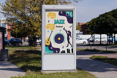 Jazz Festival Poster adobe illustrator art clipping mask colors concert design drawing festival girl graphic design illustration illustrator jazz mockup music musical instruments piano poster poster design vector
