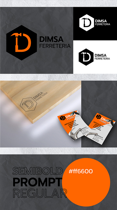 DIMSA branding colors graphic design hardware store illustrator logo mockup photoshop