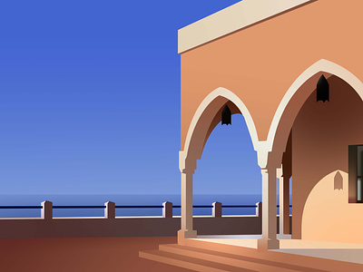 Essaouira illustration journey morroco ocean ominimal simple travel view