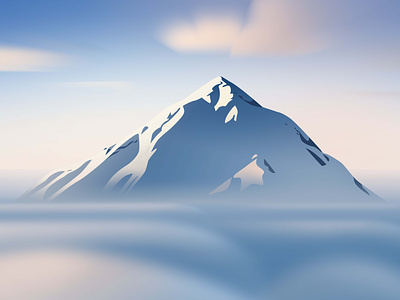 Mountain clouds digital drawing illustration mountain winter