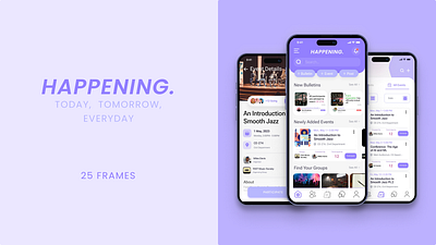 Happening: The Ultimate Campus Event App branding figma graphic design logo mobile design ui