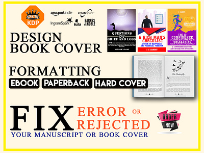 Self Published Services amazon kdp book cover book cover design branding design fix error graphic design illustration logo