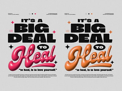 It's A Big Deal To Heal. badge design graphic design graphic design logo illustration lettering type typography ui