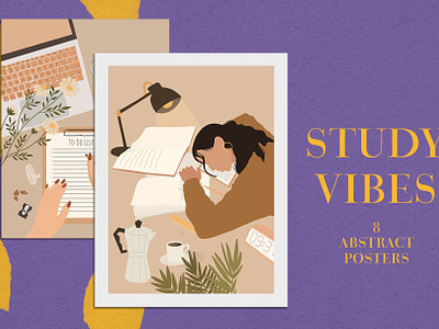 Study Vibes Abstract Posters
