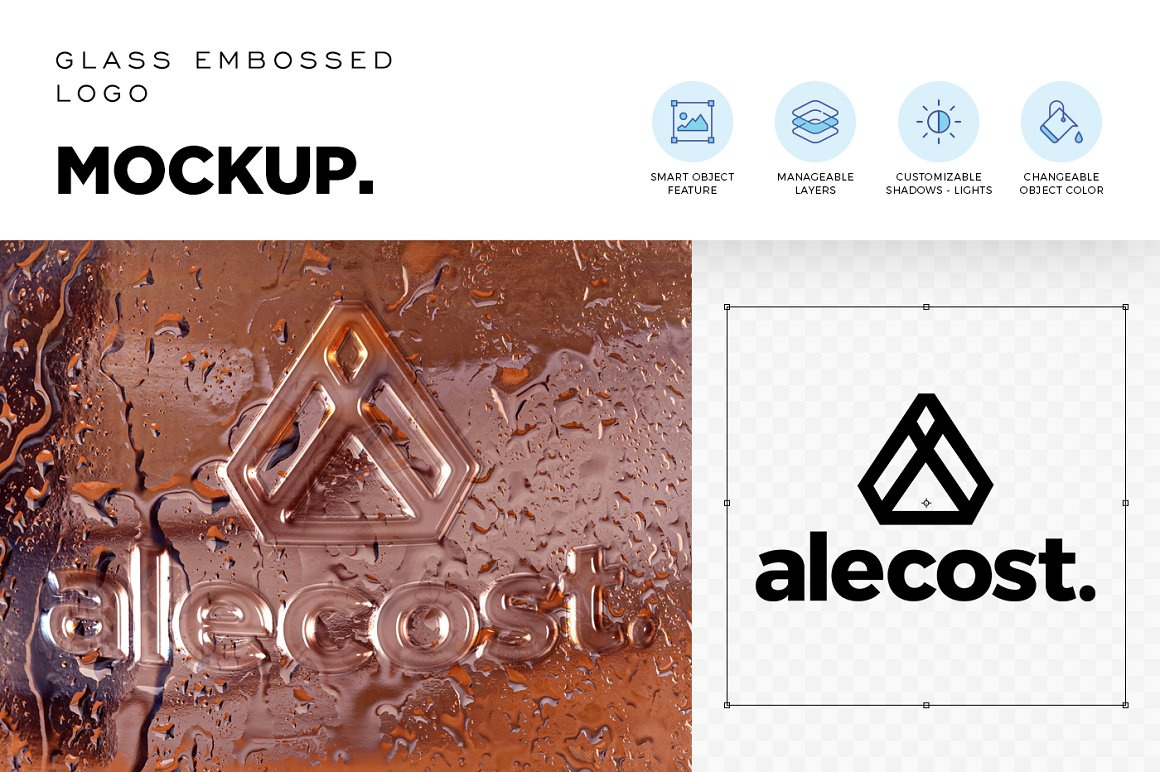 Glass Embossed Logo Mockup by Product Mockups on Dribbble