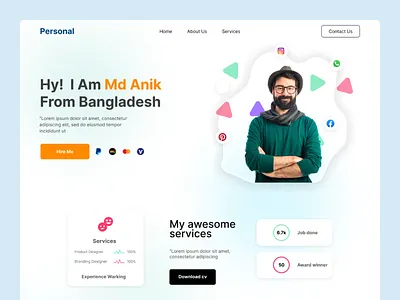 Website Design : Landing page anik clean cool design headder headding hero section illustration landing page landing page design logo morden top trend ui user visul design web web design website