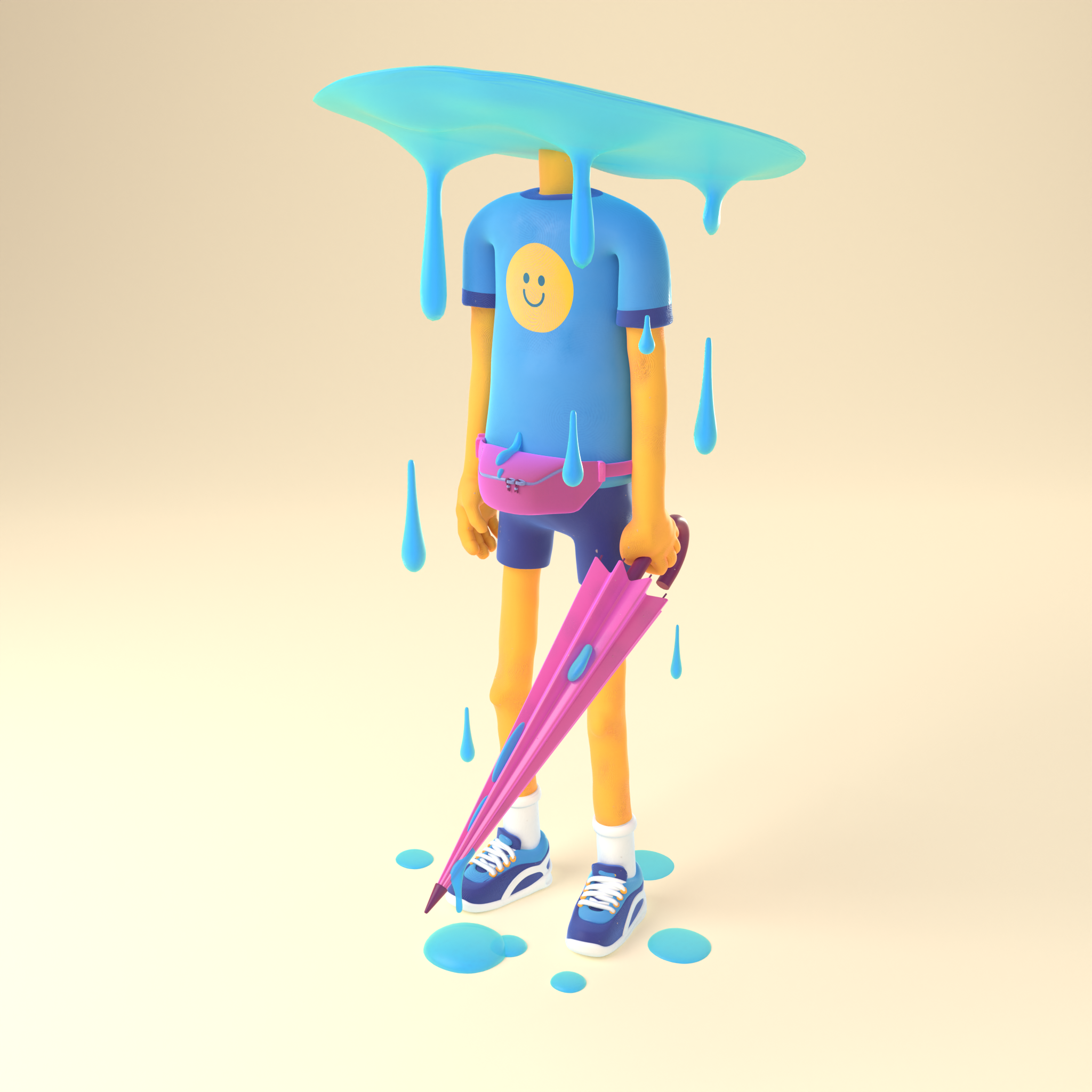 Puddle 2d 3d blender blender3d character design illustration