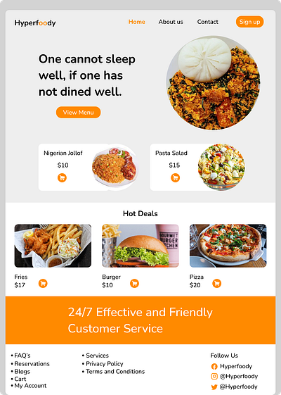 Restaurant Landing Page food landing page ui uiux ux